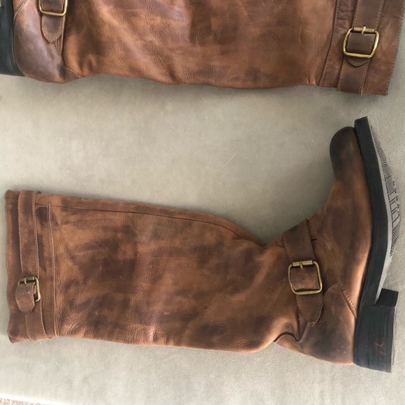 Brown distressed Leather Knee-High Boots size 8 - Picture 7 of 8